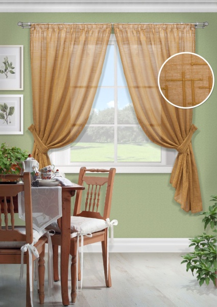 Комплект штор "Arena-S" 2 шт 142x180см коричневый