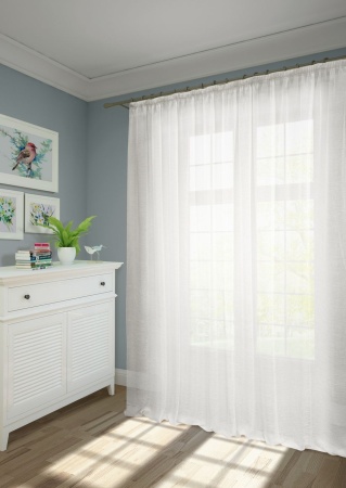 Тюль на тесьме 600х275 см Cresh - XL цвет белый