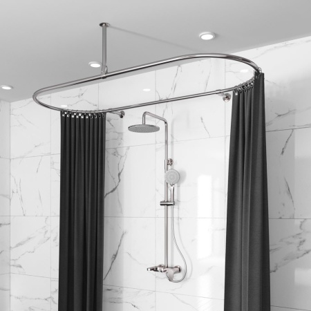 Карниз для ванной Овальный 170х70 усиленный 25 мм