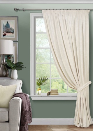 Штора на тесьме 200х270 Pudra с подхватом цвет бежевый