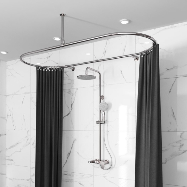 Карниз для ванной Овальный сварной 170х70 усиленный 25 мм