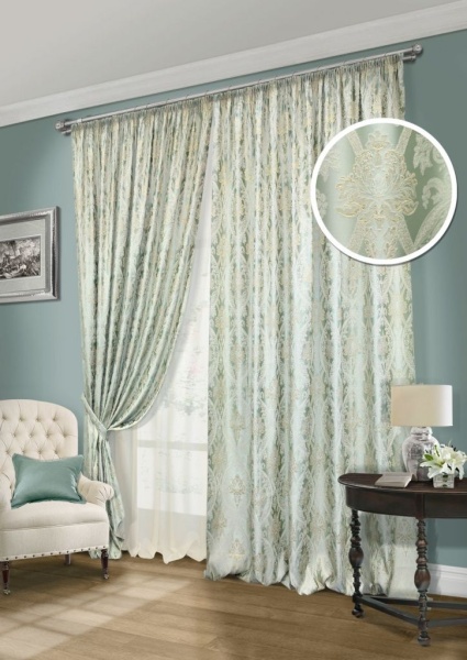 Комплект штор "Бергамо Bergamo-S" 440х280 светло-зеленый