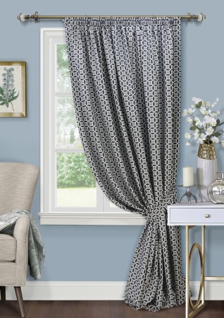 Штора на тесьме 220х270 см Lubawa с подхватом цвет синий