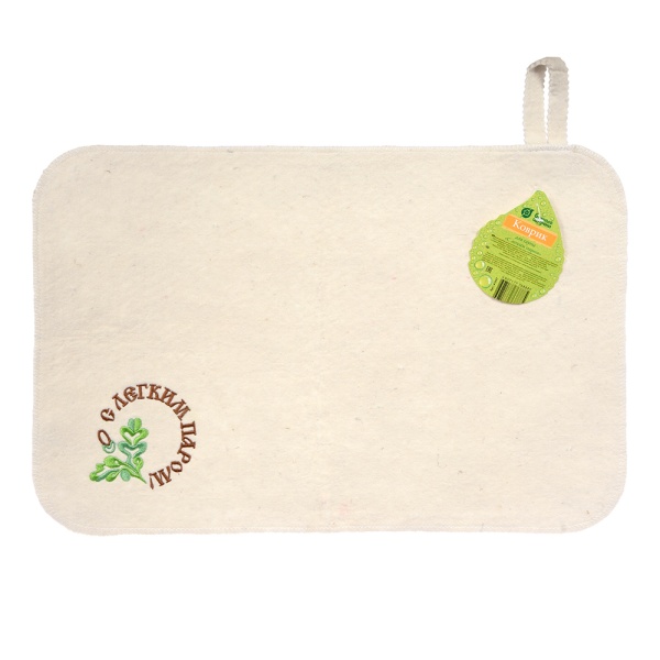 Коврик для сауны 49,5х33 см "С легким паром" "Банные штучки", войлок, 100% шерсть