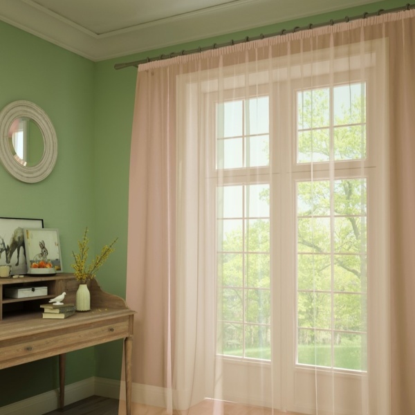 Тюль на тесьме 600х287 см Nina цвет розовый