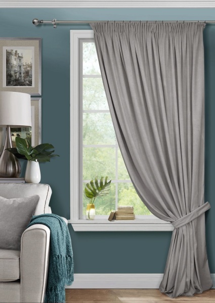 Штора на тесьме 200х270 Pudra с подхватом цвет серый