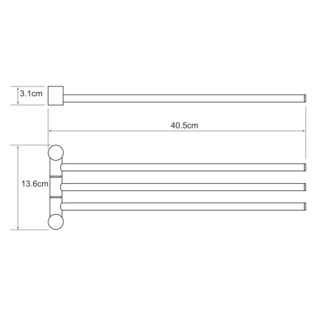 Держатель полотенец тройной K-1533