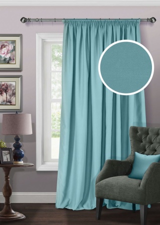 Штора на тесьме Блэкаут "Blackout-S" 200х280 голубой