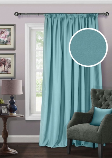 Штора на тесьме Блэкаут "Blackout-S" 200х280 голубой