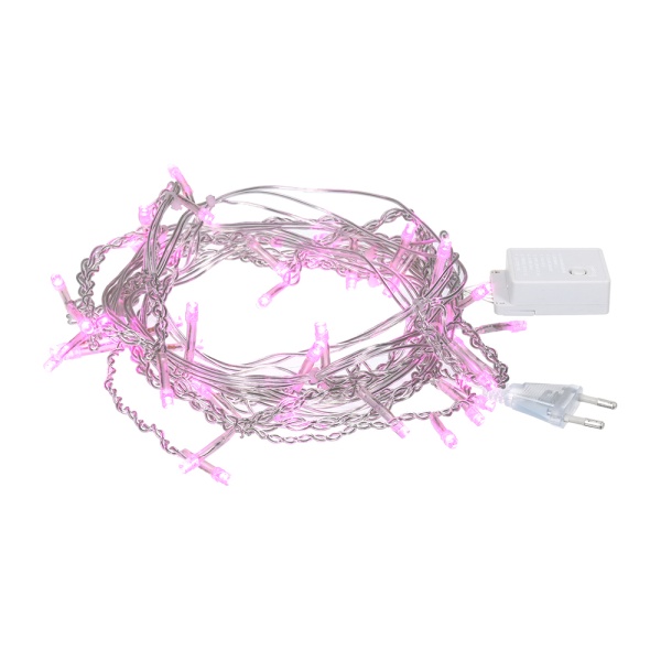 Электрогирлянда светодиодная Vegas Бахрома розовый 2 м