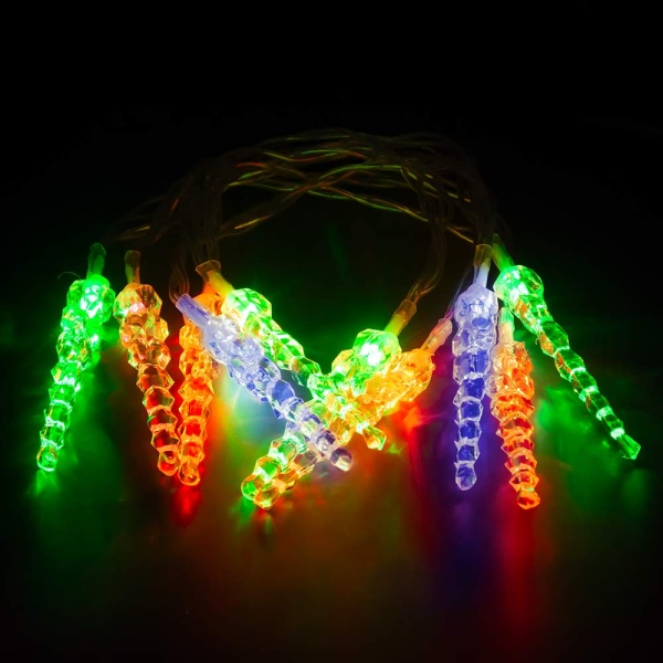 Электрогирлянда светодиодная Vegas Нить Сосульки мультиколор 1.5 м