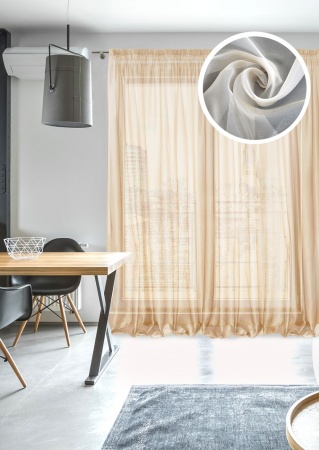 Тюль на тесьме 600х275 см Oriana-XL цвет бежевый Тюль на тесьме 600х275 см Oriana-XL цвет бежевый