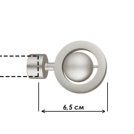 Наконечник "Шар Юпитер", Матовый никель , Ø16мм
