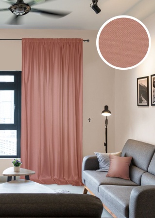 Портьера на тесьме "Caprise" 200х270 розовый Портьера на тесьме "Caprise" 200х270 розовый