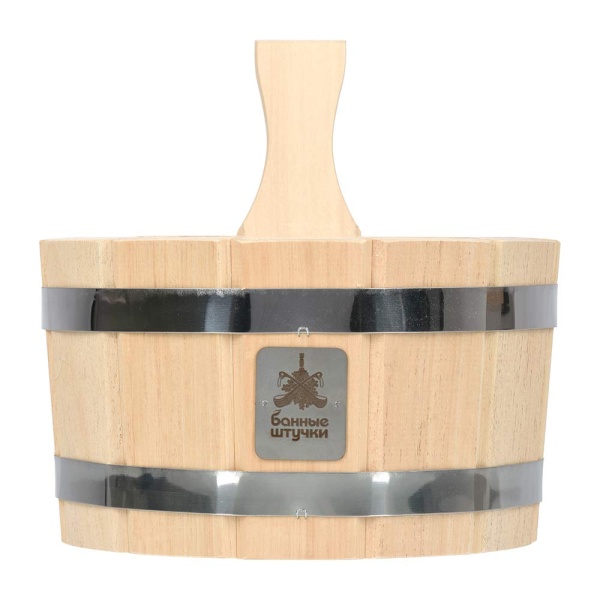 Ушат "шайка", 3,5 л, с нержавеющей вставкой, липа "Банные штучки"