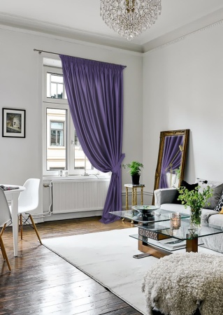 Портьера на тесьме "Lindor" 250x300 см фиолетовый