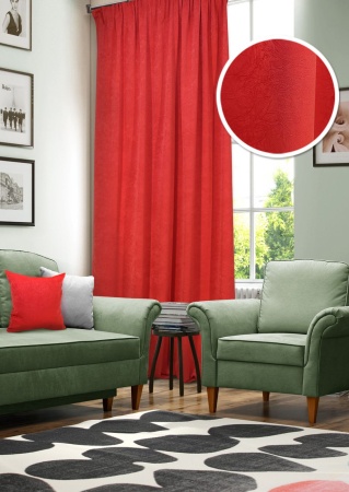 Штора на тесьме "Чинчила Chinchila" 140х270 красный