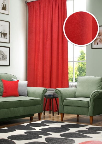 Штора на тесьме "Чинчила Chinchila" 140х270 красный