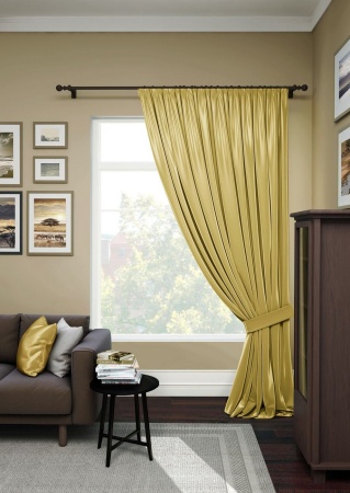 Портьера на тесьме "Avery" 200х280 желтый