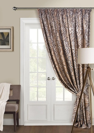 Штора на тесьме 200х270 см Salerno с подхватом цвет коричневый