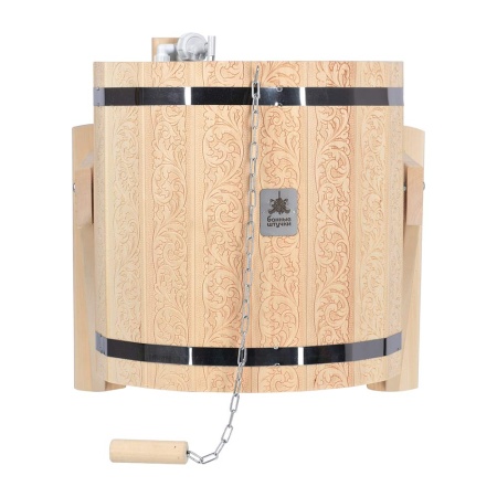 Русский душ 20 л, «Цветы», обливное устройство c нержавеющей вставкой, система регулировки обручей, липа "Банные штучки"