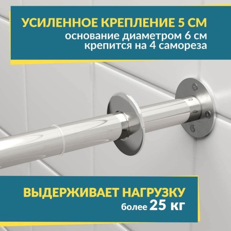 Карниз для ванной Прямой 160 Усиленный 25 мм