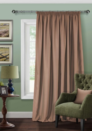 Штора на тесьме Блэкаут "Blackout-S" 200х280 светло-коричневый
