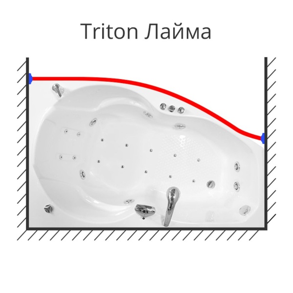 Карниз для ванны Triton Лайма Передний борт 160х95 Усиленный 25 мм