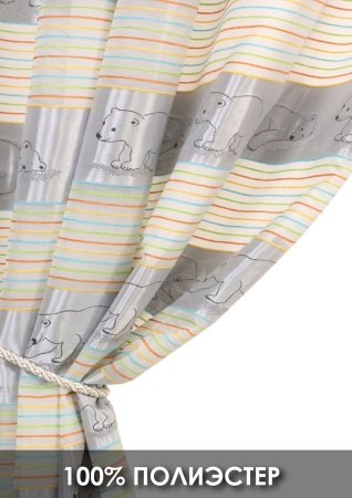 Штора на тесьме "Мишки" 140х270