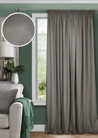 Штора на тесьме 200х270 Pudra с подхватом цвет графит