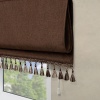 Римская штора с бахромой, Димаут, Бостон на верёвочном механизме, цвет коричневый