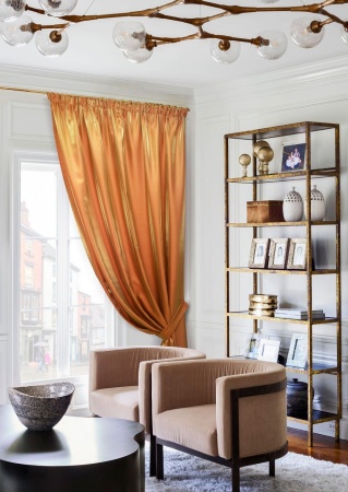 Штора на тесьме "Сатин Энтерприза Satin Enterprise" 146х270 оранжевый