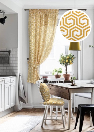 Штора на тесьме "Labyrinth - K" 136x175 желтый