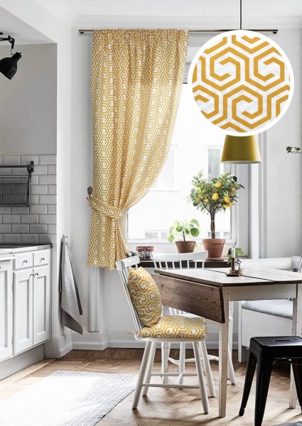 Штора на тесьме "Labyrinth - K" 136x175 желтый