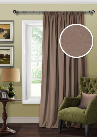 Штора на тесьме Блэкаут "Blackout-S" 200х270 коричневый