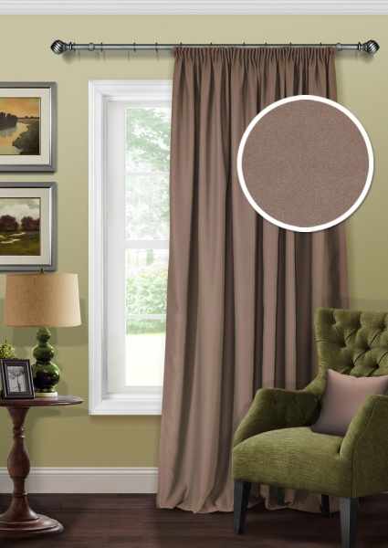 Штора на тесьме Блэкаут "Blackout-S" 200х270 коричневый