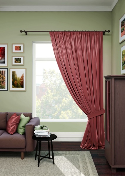 Портьера на тесьме "Avery" 200х280 красный