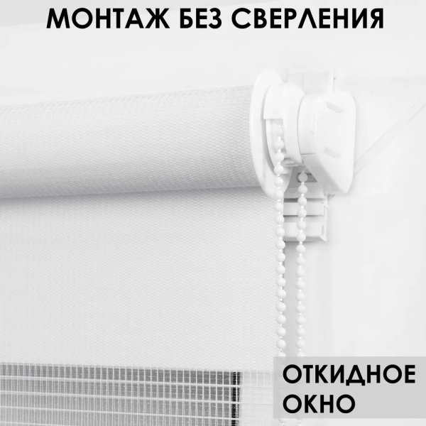 Рулонные шторы день ночь цвет белый