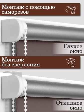Рулонные шторы Blackout сильвербек silverback, коричневый