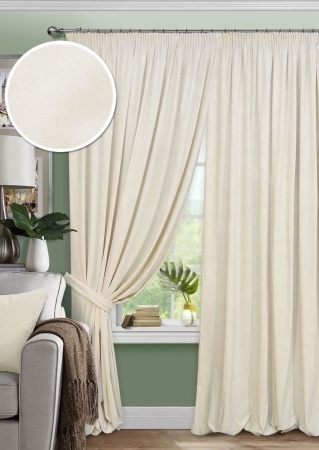 Комплект штор на тесьме "Pudra" 200х270 молочный