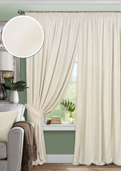 Комплект штор на тесьме "Pudra" 200х270 молочный