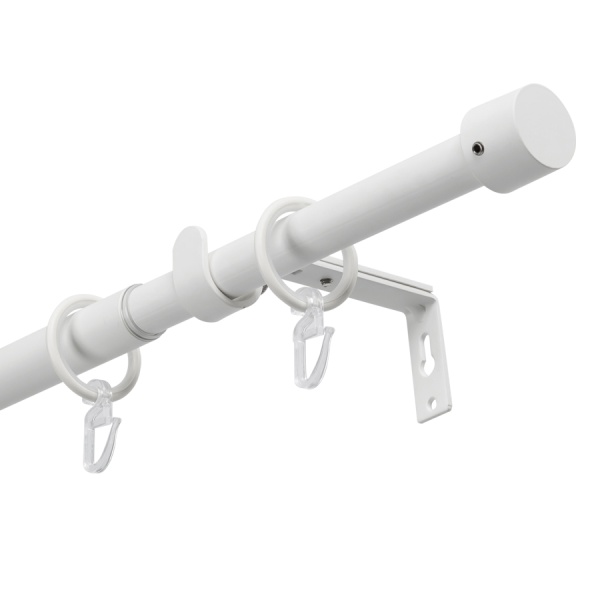 Карниз для штор, от 96 до 360 см сборный, телескопический, диаметр 16/19 мм, белый