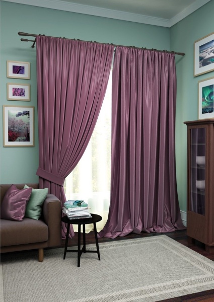 Комплект штор "Avery" 2 шторы 220х270, тюль 450х270 фиолетовый