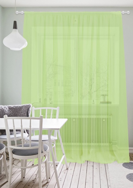 Тюль на тесьме "Basicos-XL" 300х275 светло-зеленый