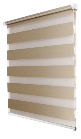 Рулонные шторы день ночь УЮТ Сальса цвет песочный