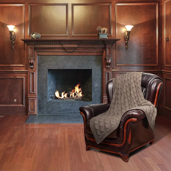 Вязаный плед Nordvic 160x120 см цвет ясень