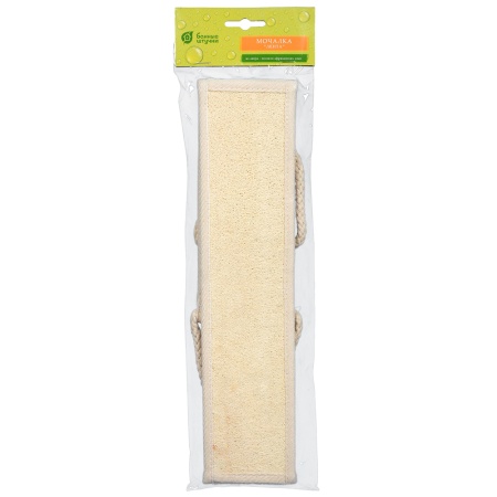 Мочалка из люфы, лента с сегментами, с хлопком, 80х8,5 см (98х8,5 см с ручками), medium, для бани и сауны "Банные штучки"