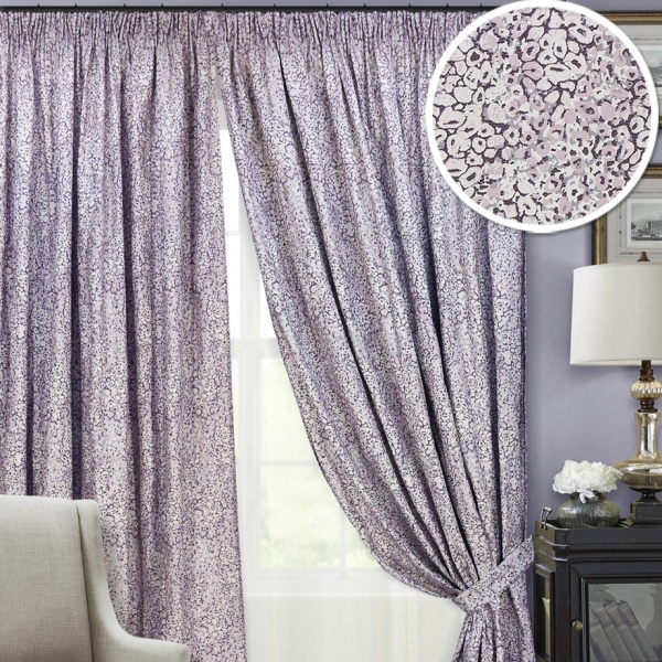 Комплект штор на тесьме "Stone" 2 шторы 200x270, тюль 450х270 фиолетовый