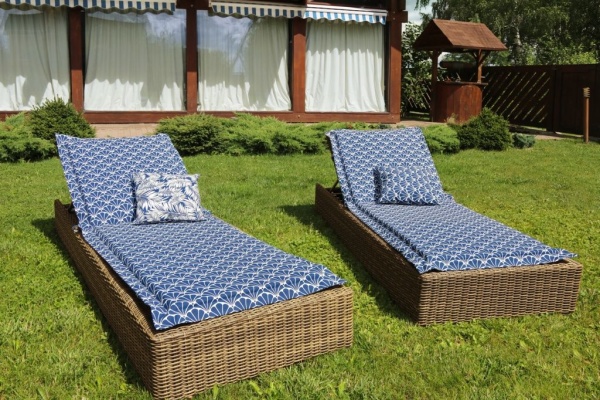 Подушка на шезлонг 60х190 см Блю Гарден Blue Garden с принтом