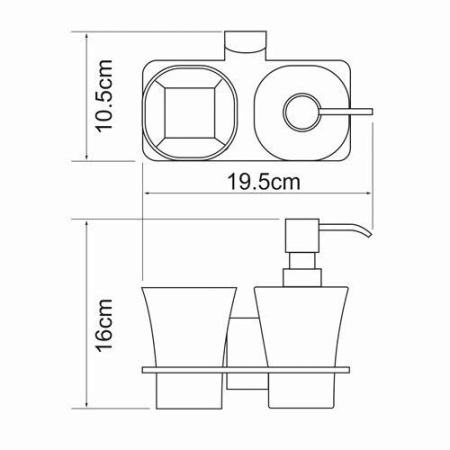Держатель стакана и дозатора Exter K-5289 Держатель стакана и дозатора Exter K-5289